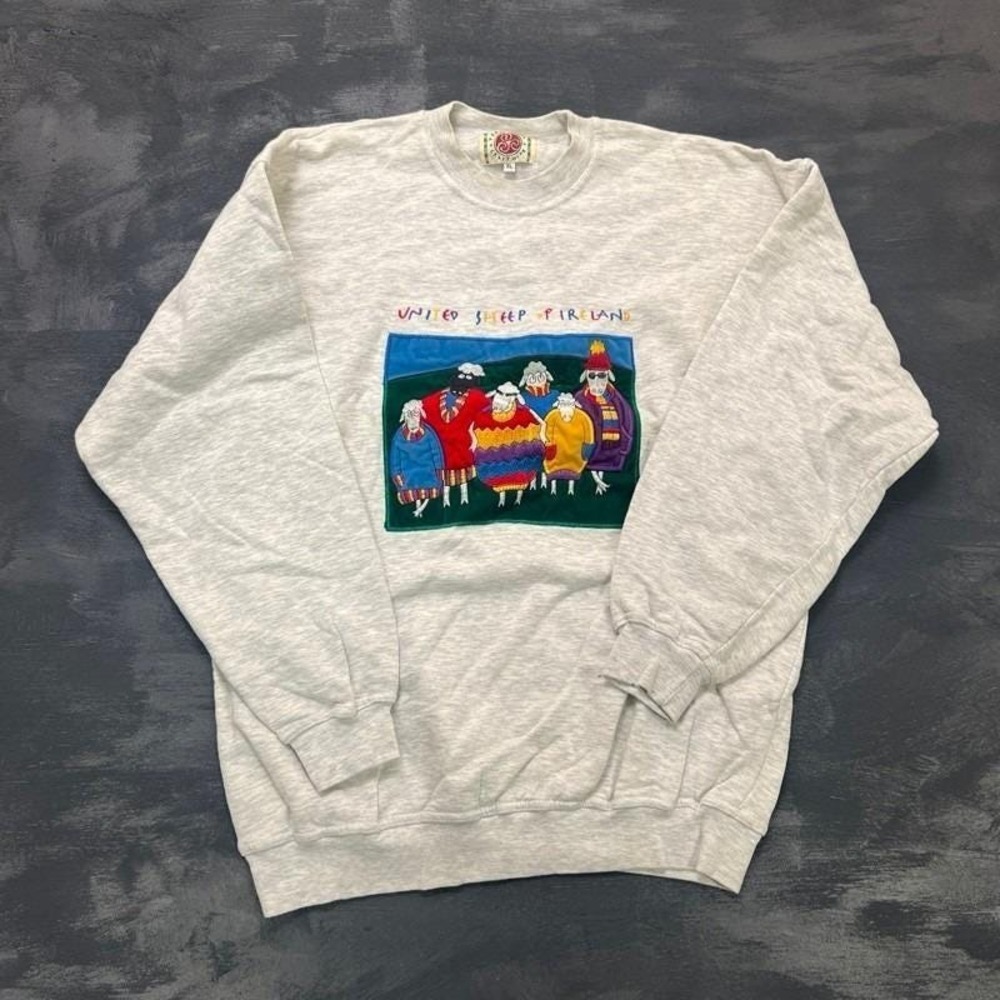 Vintage‎ United Sheep Of Ireland Sweatshirt Mens XL Gray 1990s